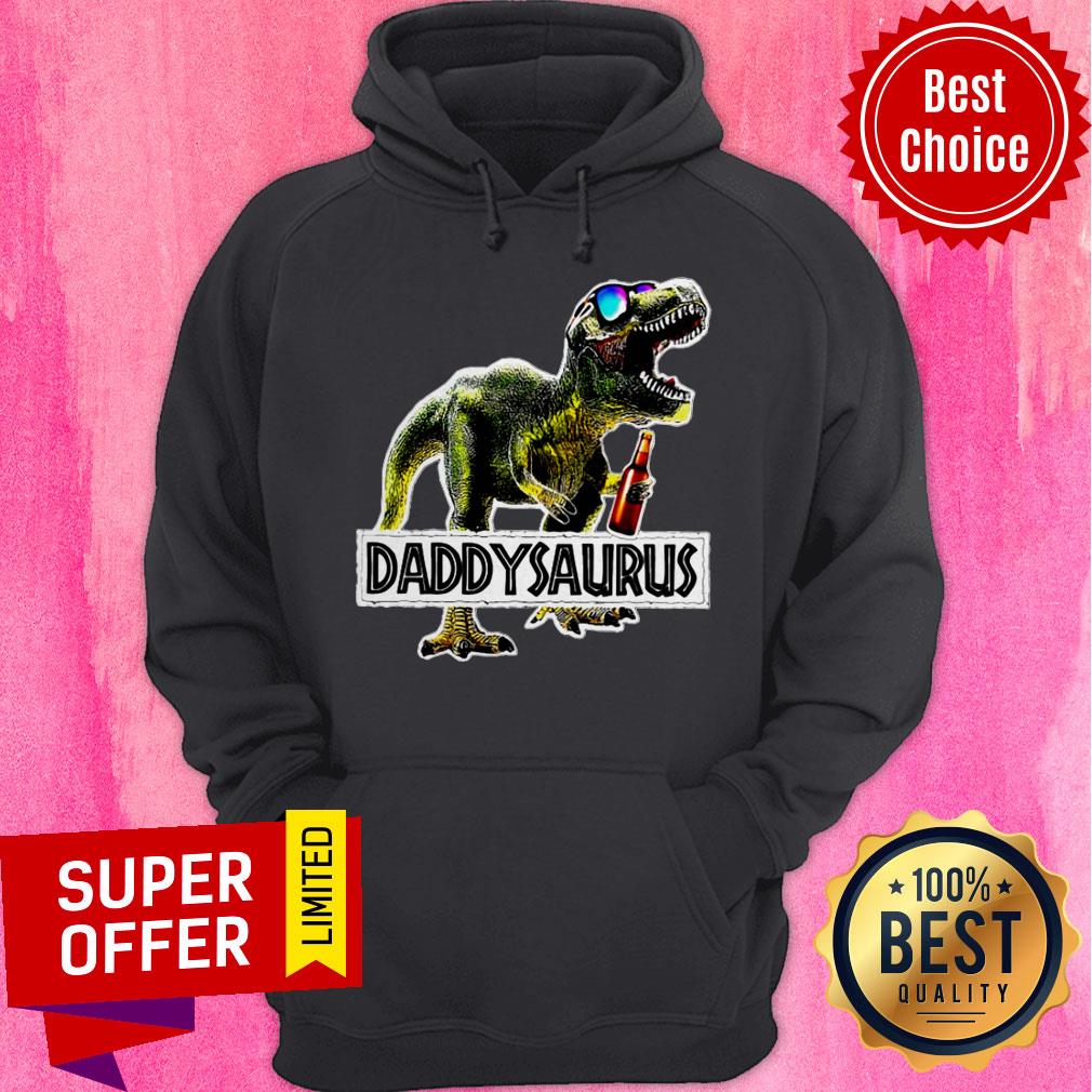 Premium Daddysaurus Drinking Beer Party Shirt - Image 3