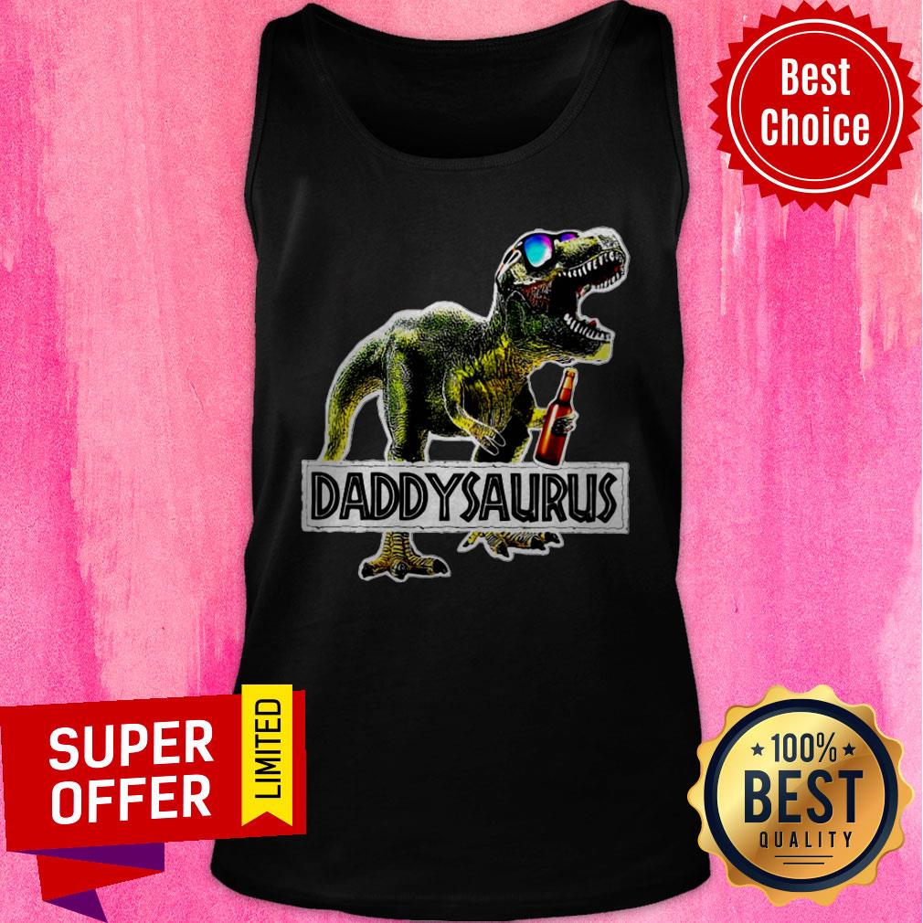 Premium Daddysaurus Drinking Beer Party Shirt - Image 5