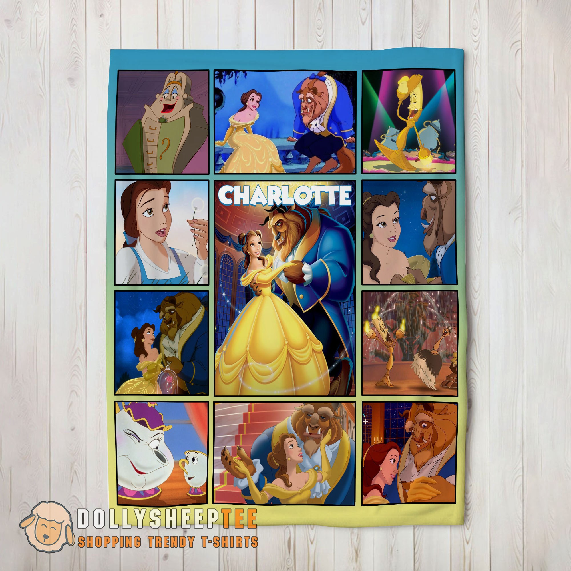 Hot Top Disney Beauty And The Beast Mystery To Love Collage Blanket Fleece Customized Blanket