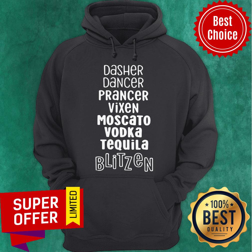 Dasher Dancer Prancer Vixen Moscato Vodka Tequila Blitzen Shirt - Image 2