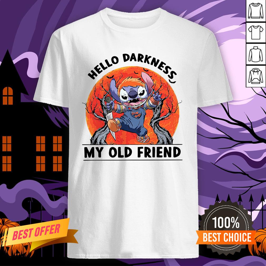 Stitch Hello Darkness My Old Friends Moon Shirt