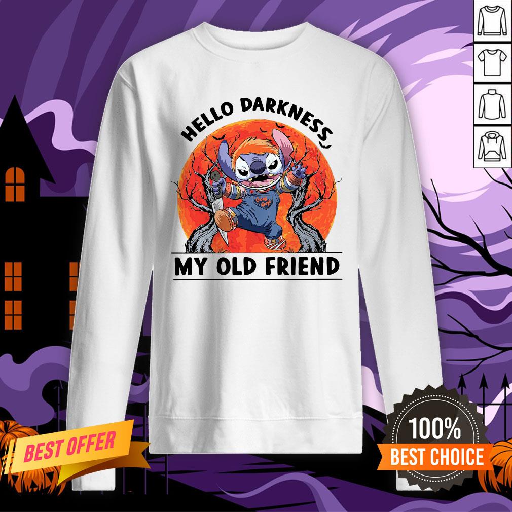 Stitch Hello Darkness My Old Friends Moon Shirt - Image 4