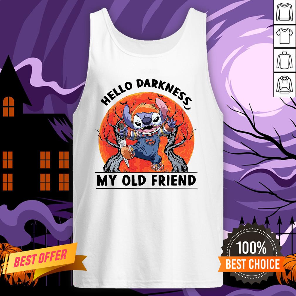 Stitch Hello Darkness My Old Friends Moon Shirt - Image 3