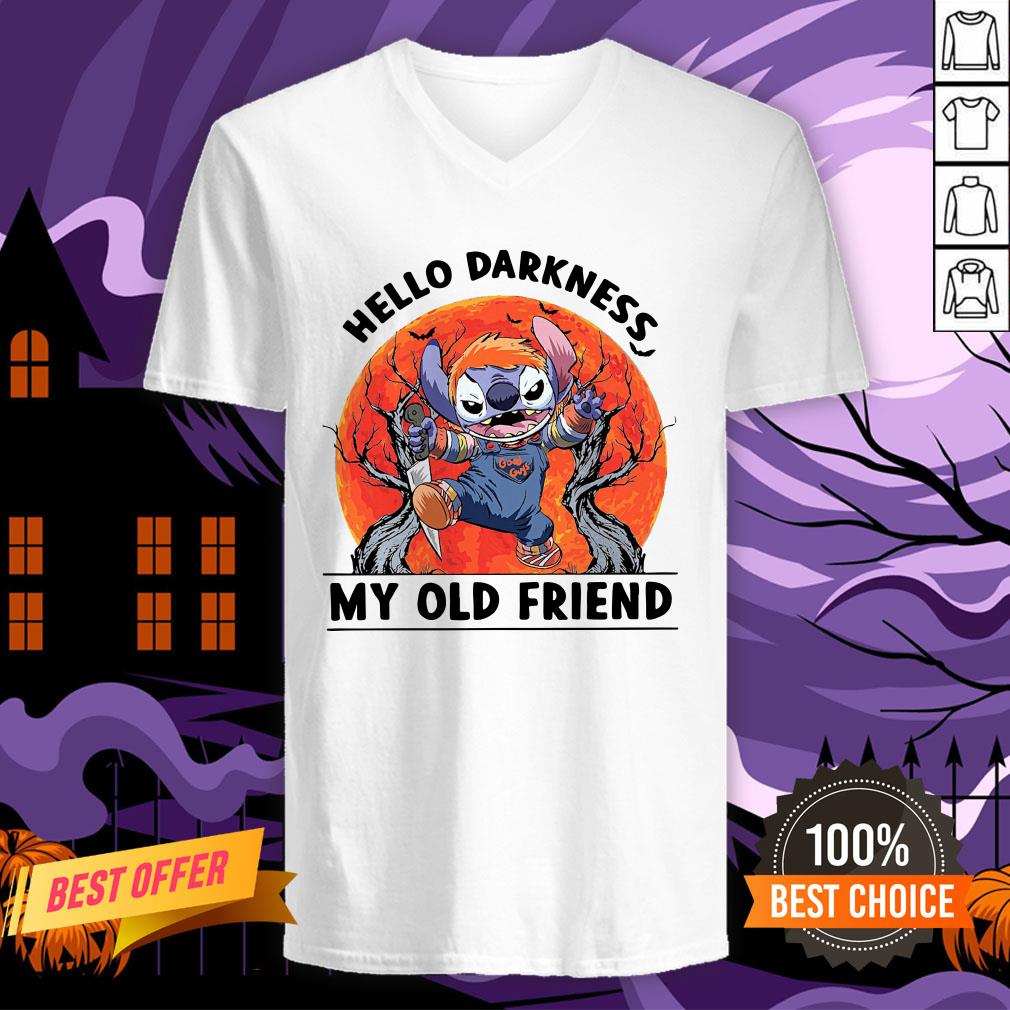 Stitch Hello Darkness My Old Friends Moon Shirt - Image 2
