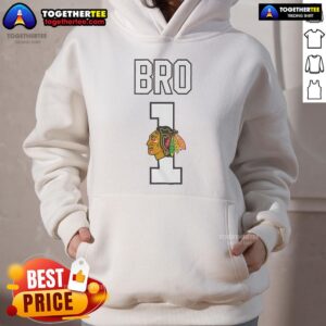 Alternative view of Official Chicago Blackhawks Number 1 Bro T-Shirt