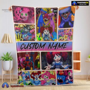 Official Poppy Playtime Miss Poppy With Friends Horror Blanket Fleece Customized Blanket