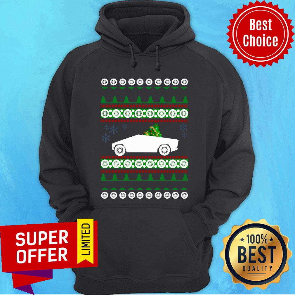 Awesome CyberTruck Tesla Ugly Christmas Shirt - Image 2