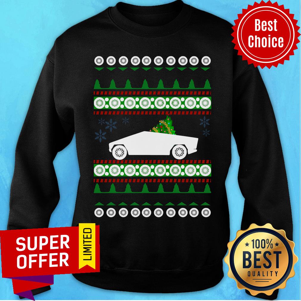 Awesome CyberTruck Tesla Ugly Christmas Shirt - Image 5