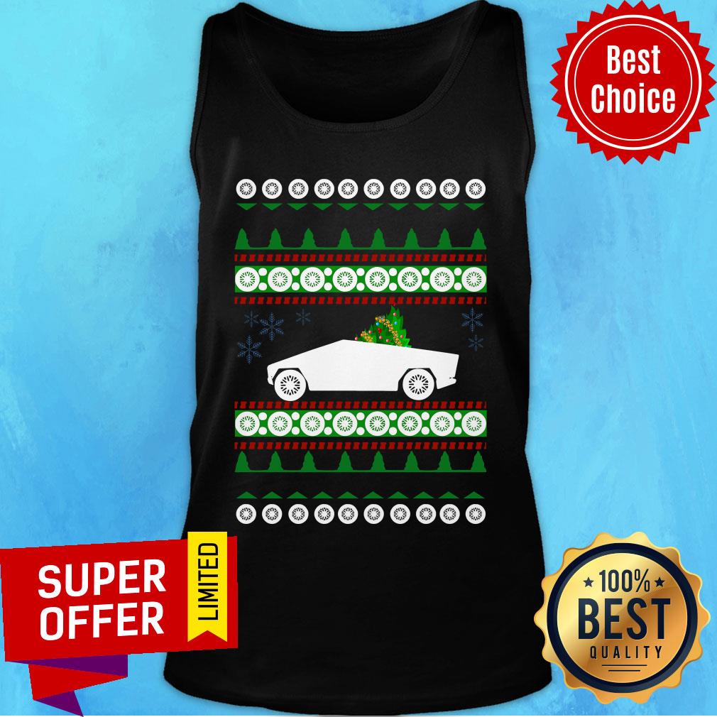 Awesome CyberTruck Tesla Ugly Christmas Shirt - Image 4