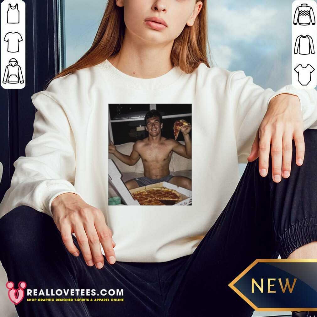 Good Tyler Cameron Pizza Love Light Blue Shirt - Image 2