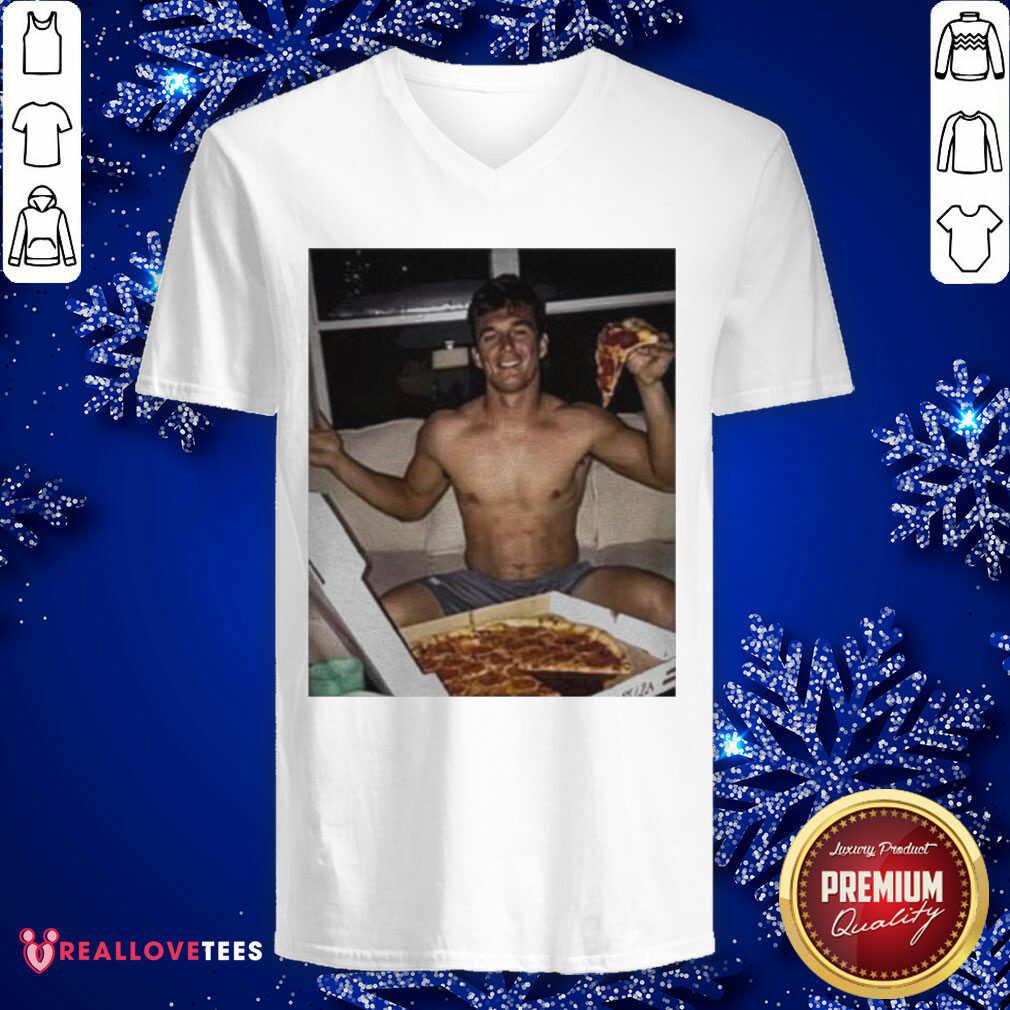 Good Tyler Cameron Pizza Love Light Blue Shirt - Image 4