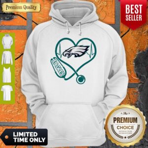 Alternative view of Nice Heartbeat Nurse Philadelphia Eagles Stethoscope Shirt