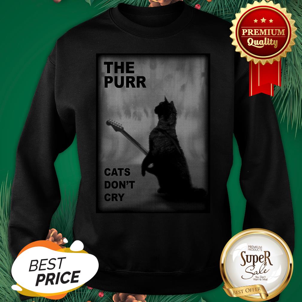 Official The Purr Cats Don't Cry Guitar Shirt - Image 4