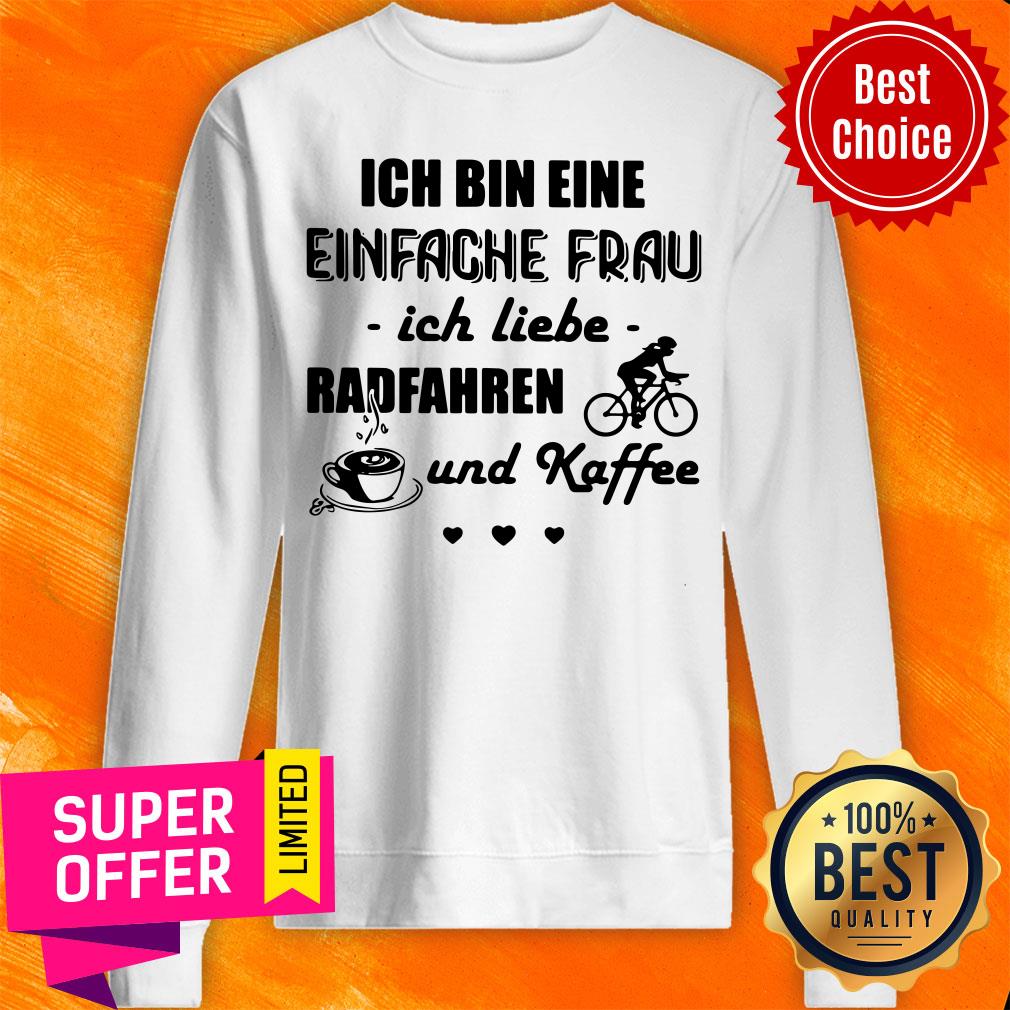 Premium Ich Bin Eine Einfache Frau Ich Liebe Radfahren Und Kaffee Cycling Shirt - Image 4