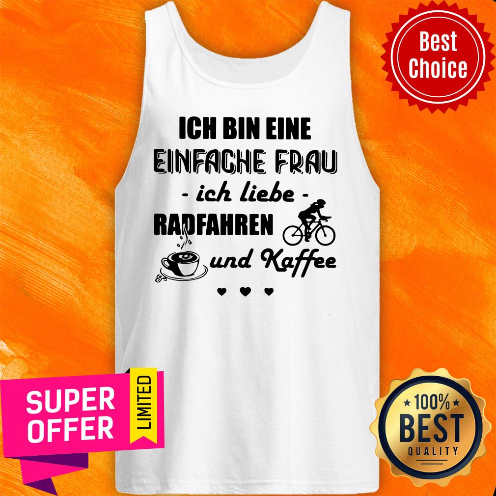 Premium Ich Bin Eine Einfache Frau Ich Liebe Radfahren Und Kaffee Cycling Shirt - Image 3