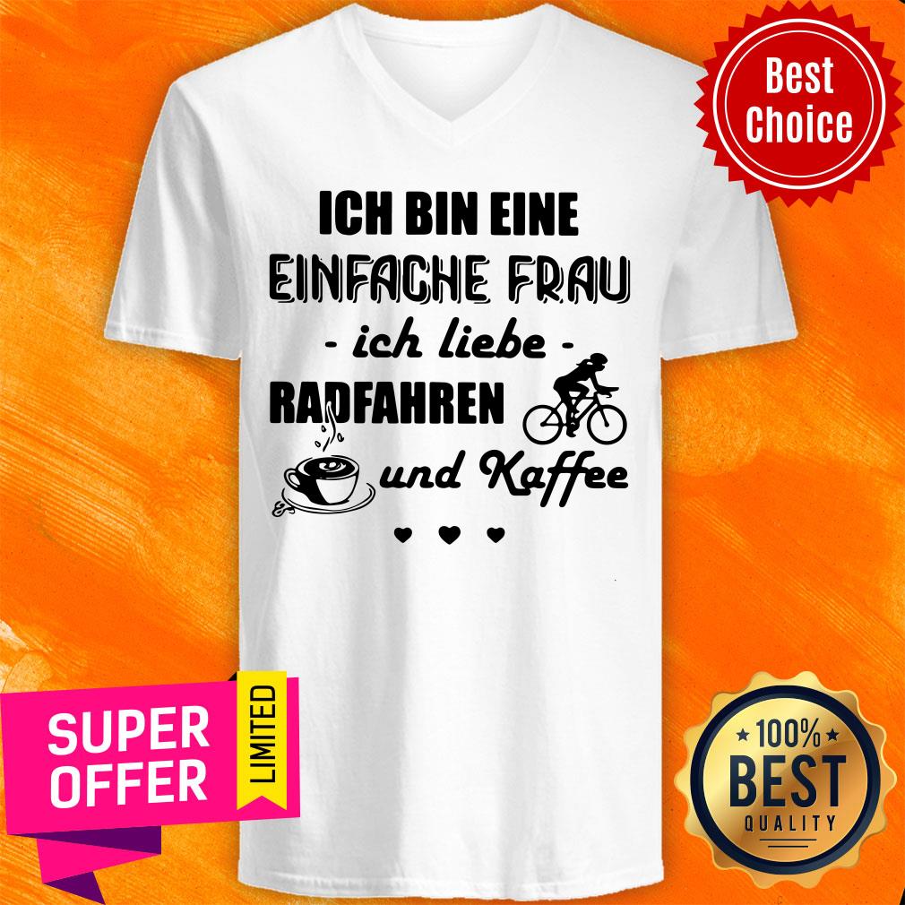 Premium Ich Bin Eine Einfache Frau Ich Liebe Radfahren Und Kaffee Cycling Shirt - Image 2