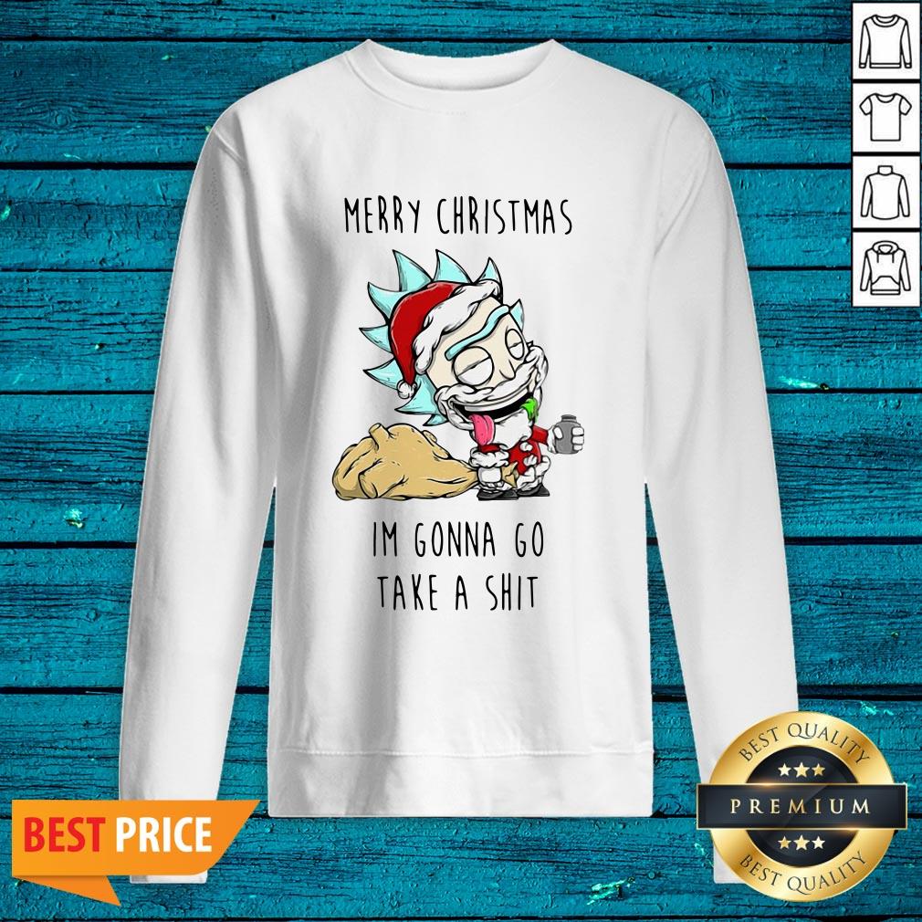 Cute Santa Rick Merry Christmas I'M Gonna Go Take A Shit Shirt - Image 2