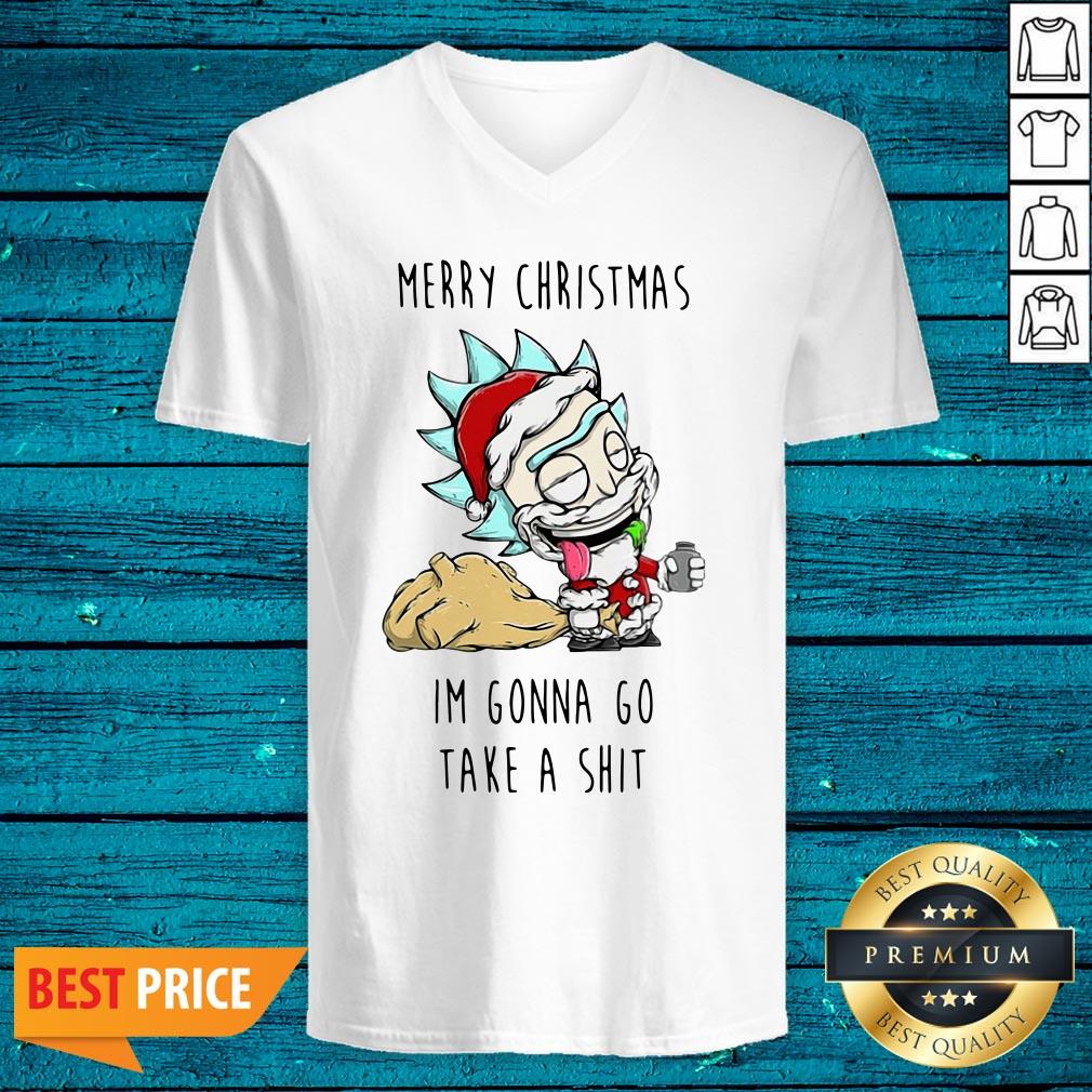 Cute Santa Rick Merry Christmas I'M Gonna Go Take A Shit Shirt - Image 4