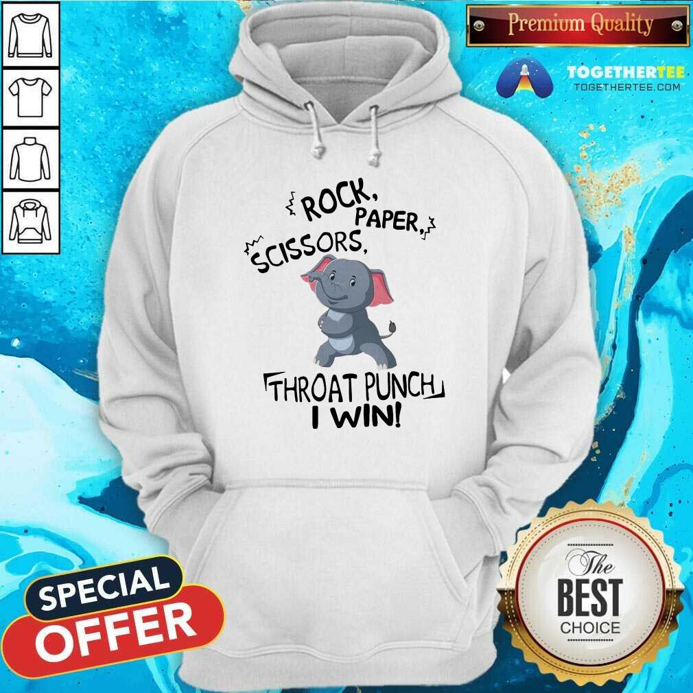 Cute Elephant Rock Paper Scissors Throat Punch I Win Shirt - Image 5