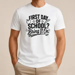 Funny First Day Of School Teacher Humor Line Art Shirt
