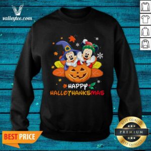 Alternative view of Pretty Mickey Mouse And Minnie Happy Hallothanksmas Christmas Shirt