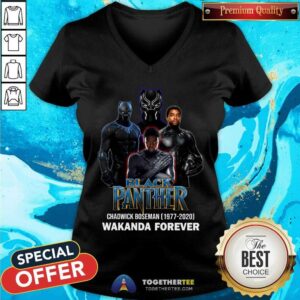 Alternative view of Nice Black Panther Chadwick Boseman 1977 2020 Wakanda Forever Shirt