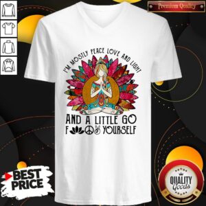 Alternative view of I'm Mosily Peace Love And Light And A Little Go Fuck Yourself Lady Flower Shirt