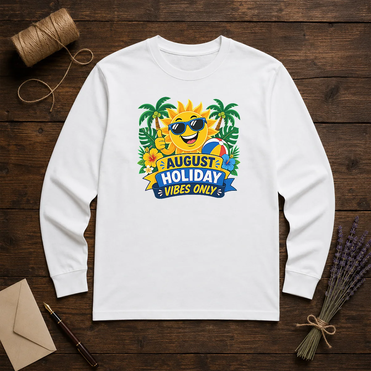 Nice August Holiday Vibes Sun Vector Shirt - Image 5