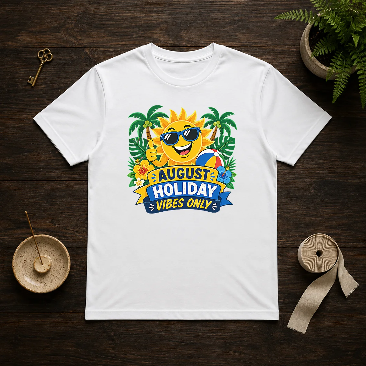 Nice August Holiday Vibes Sun Vector Shirt