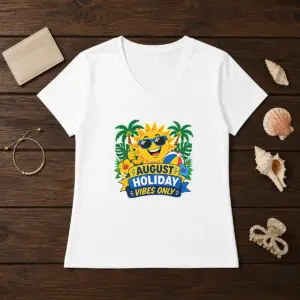 Alternative view of Nice August Holiday Vibes Sun Vector Shirt