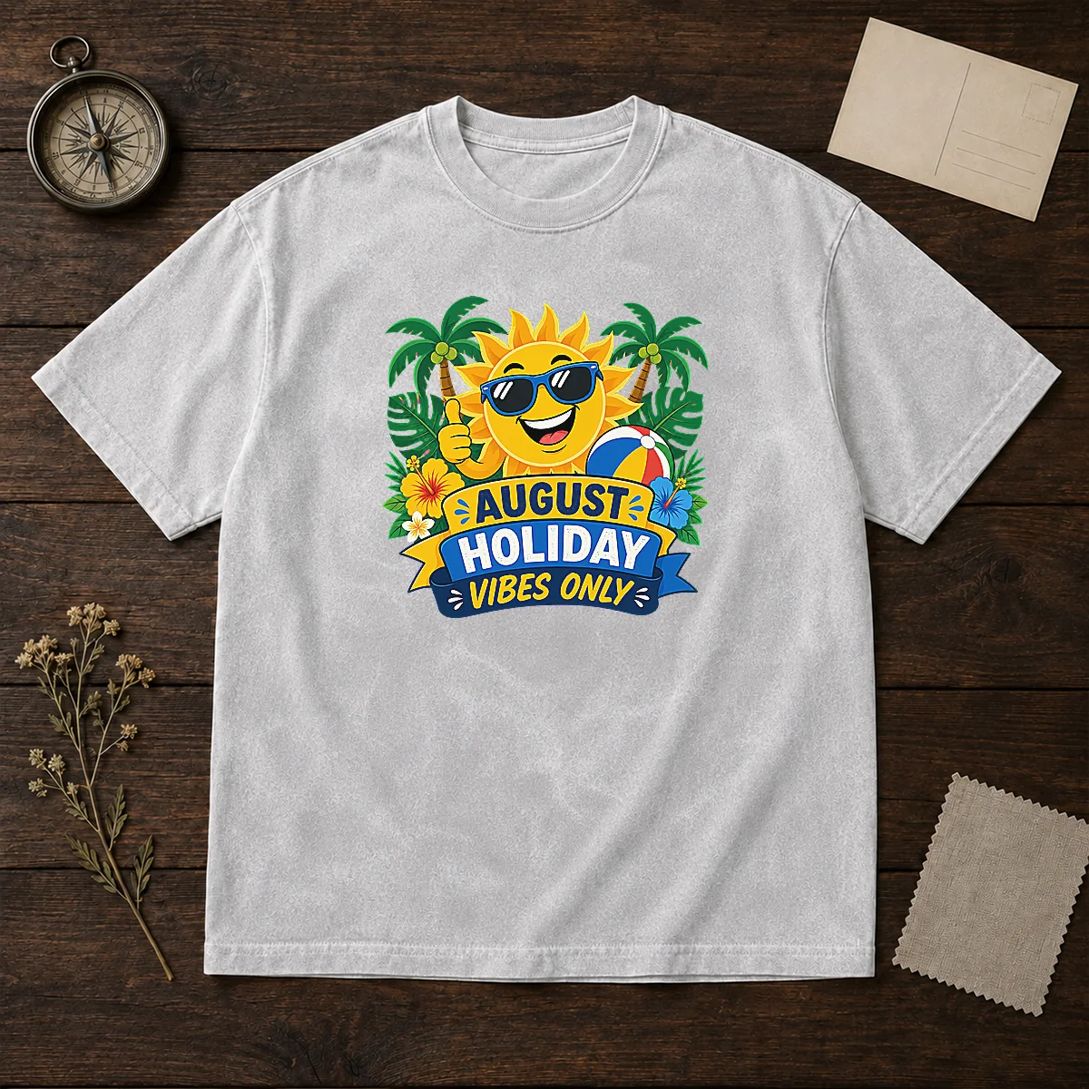 Nice August Holiday Vibes Sun Vector Shirt - Image 8