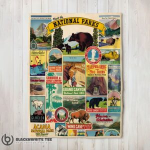 Cavallini Visit The National Parks Blanket Fleece Customized Premium Blanket