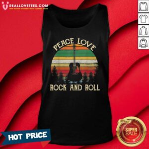 Alternative view of Official Peace Love Rock And Roll Guitar Vintage Shirt