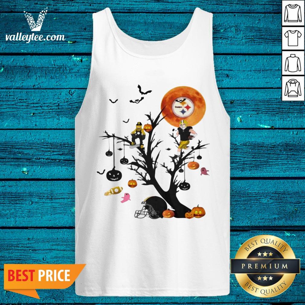 Cool Halloween Tree Pittsburgh Steelers Moon Shirt - Image 5