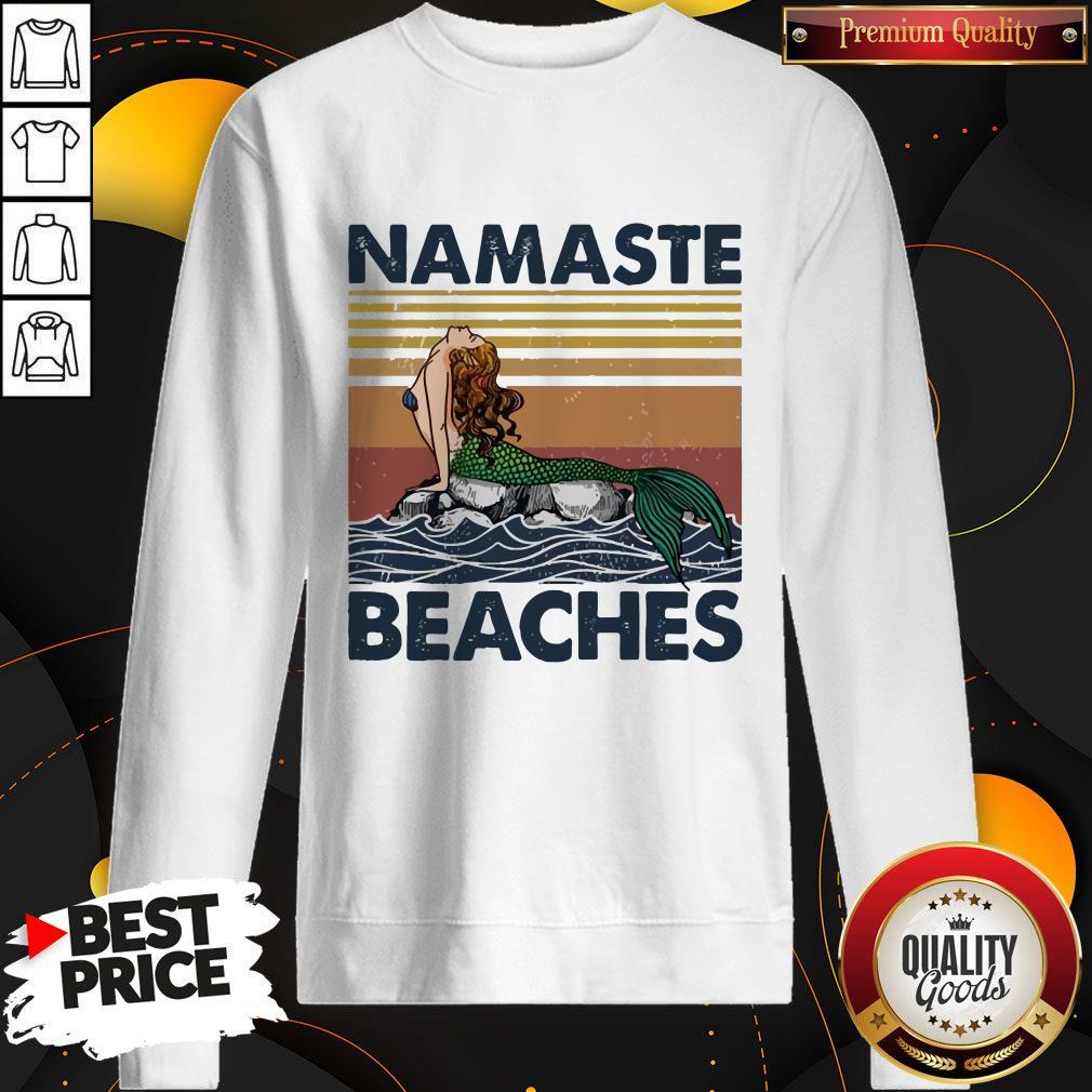 Mermaid Namaste Beaches Vintage Shirt - Image 5
