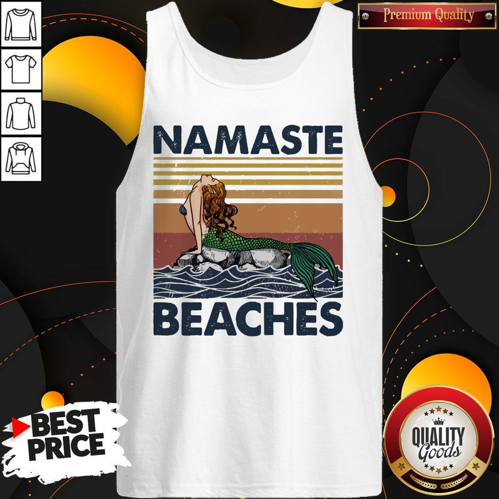 Mermaid Namaste Beaches Vintage Shirt - Image 4