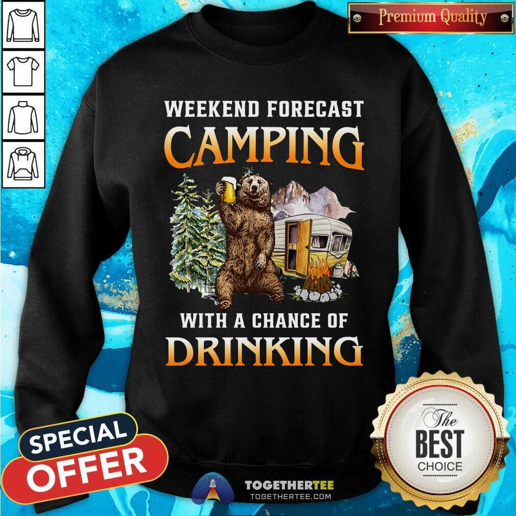 Weekend Forcast Camping With Drinking Bear Shirt - Image 5