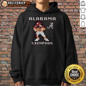 Alternative view of Hot Alabama Football Ty Simpson Retro Baller T-Shirt