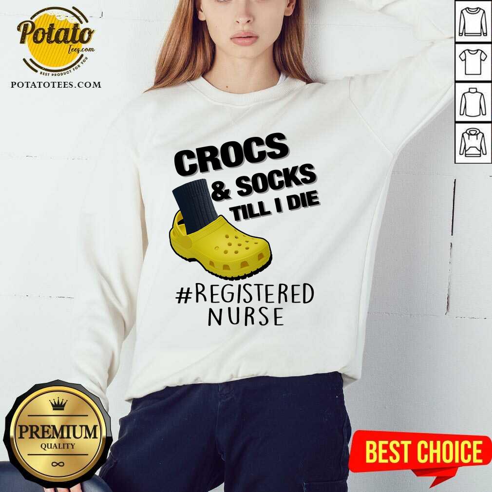 Crocs And Socks Till I Die Shirt - Image 4