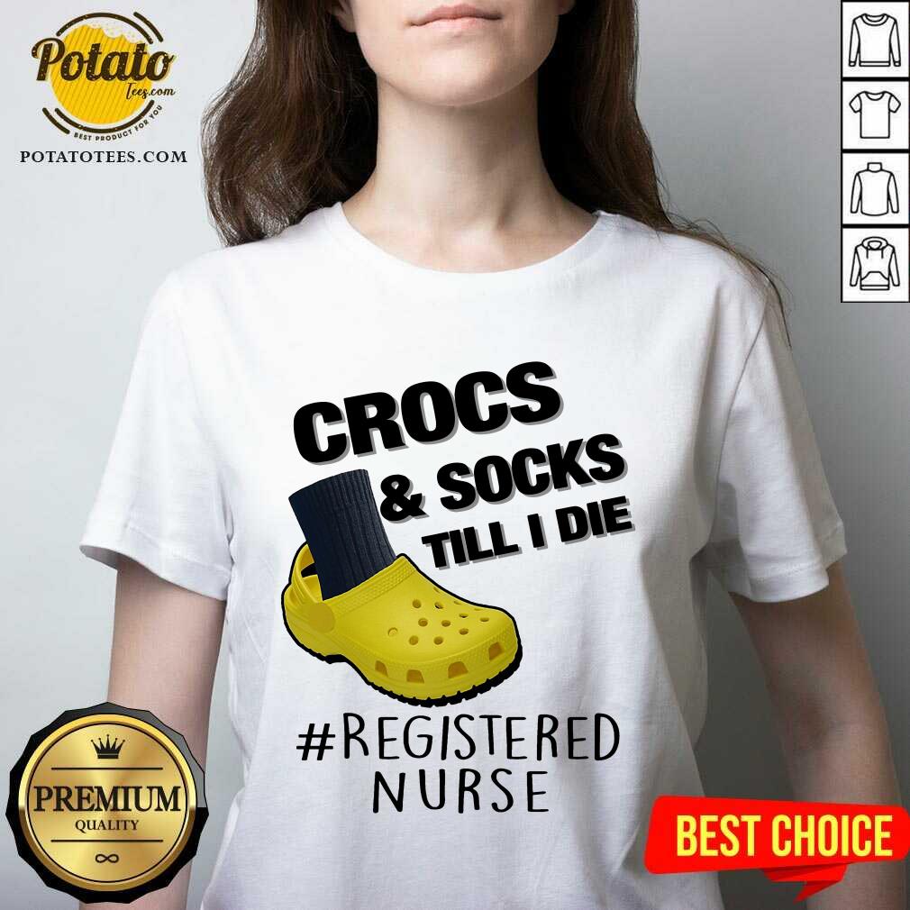 Crocs And Socks Till I Die Shirt - Image 2