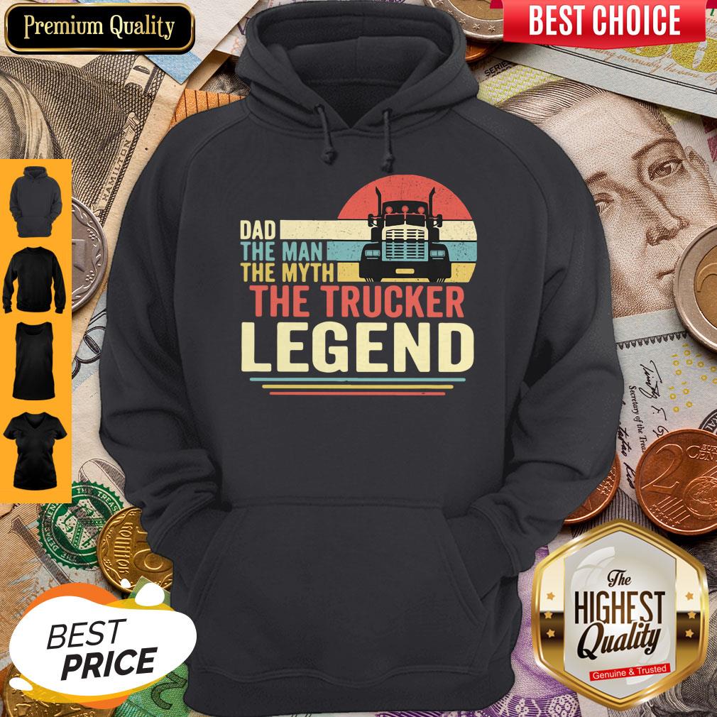 Funny Dad The Man The Myth The Trucker Legend Vintage Shirt - Image 4