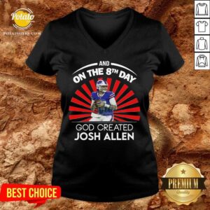 Alternative view of Original Buffalo Bills And On The 8th Day God Created Josh Allen Wyoming Football Shirt