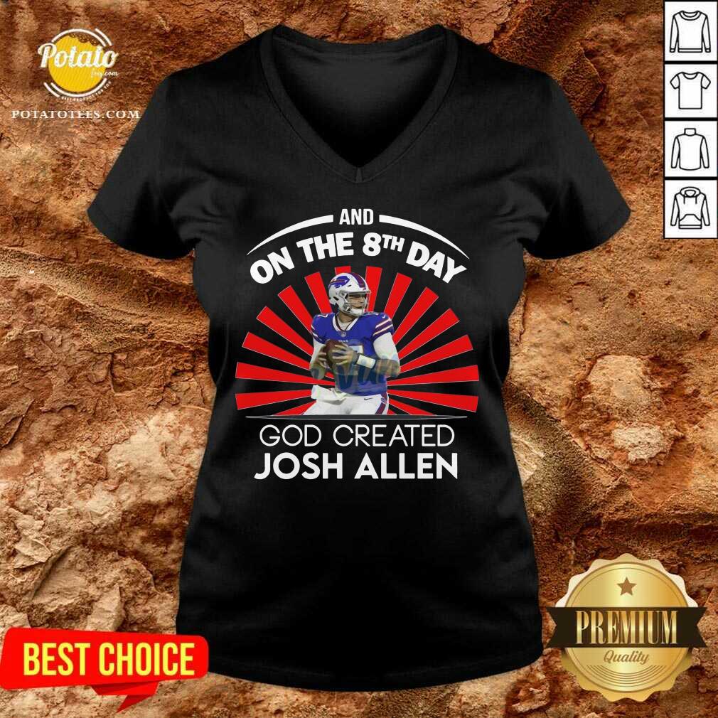 Original Buffalo Bills And On The 8th Day God Created Josh Allen Wyoming Football Shirt - Image 2