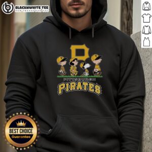 Alternative view of Cute Snoopy Charlie Brown Linus And Lucy Wearing Pittsburgh Pirates Baseball Jersey T-Shirt