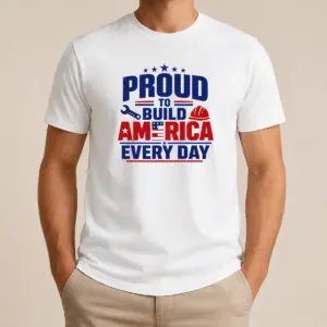 Good Labour Day Proud American Worker Typography Shirt