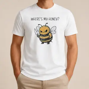 Nice Pretty Where's My Honey Angry Bee With A Knife Shirt