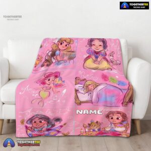 Alternative view of Official Disney Cute Kids Princess Sketches Blanket Fleece Customized Blanket