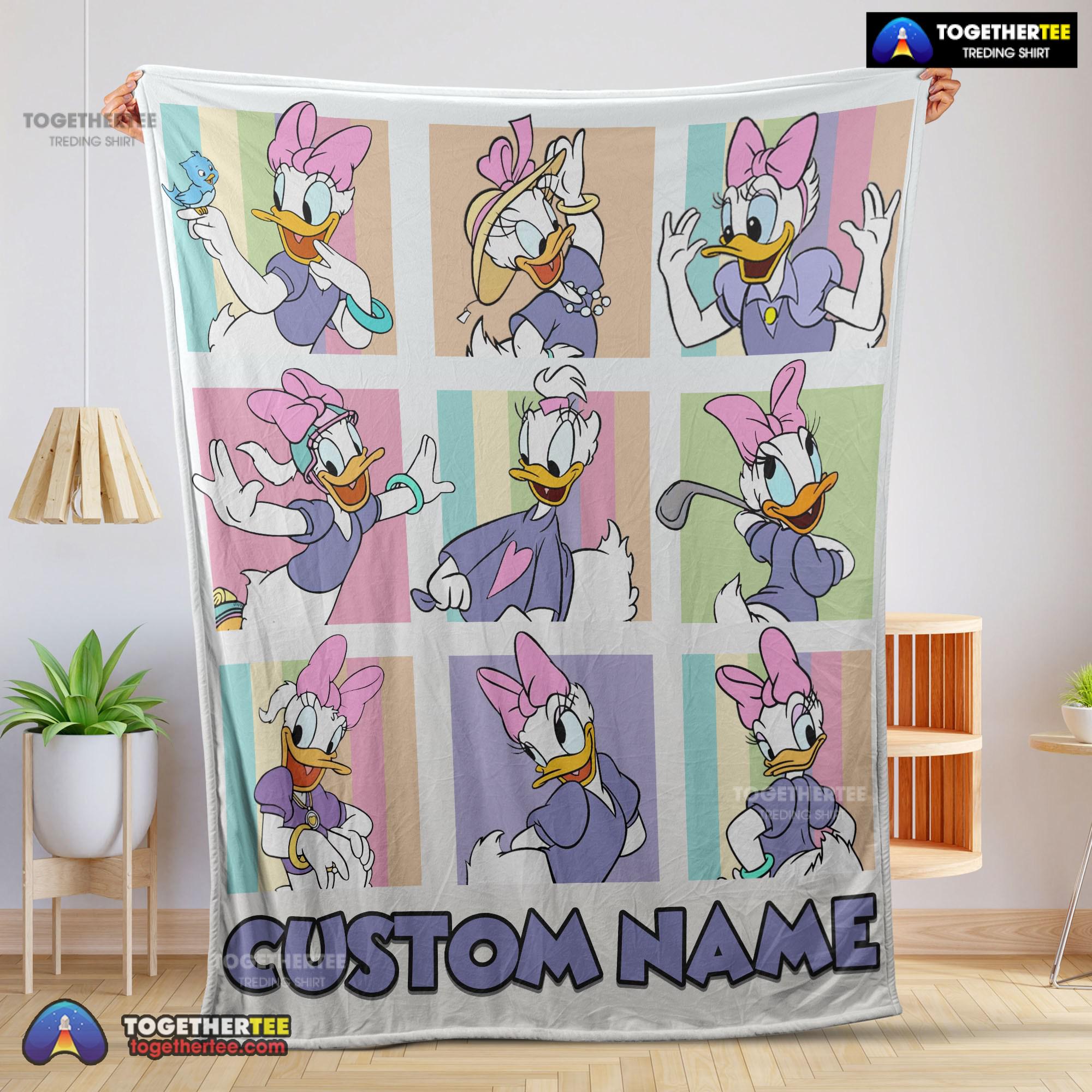 Official Disney Daisy Duck And Friends Daisy Duck Moods Blanket Customize Blanket