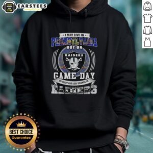 Alternative view of Good I May Live In Pennsylvania But On Game Day My Heart And Soul Belongs To Las Vegas Raiders Football T-Shirt