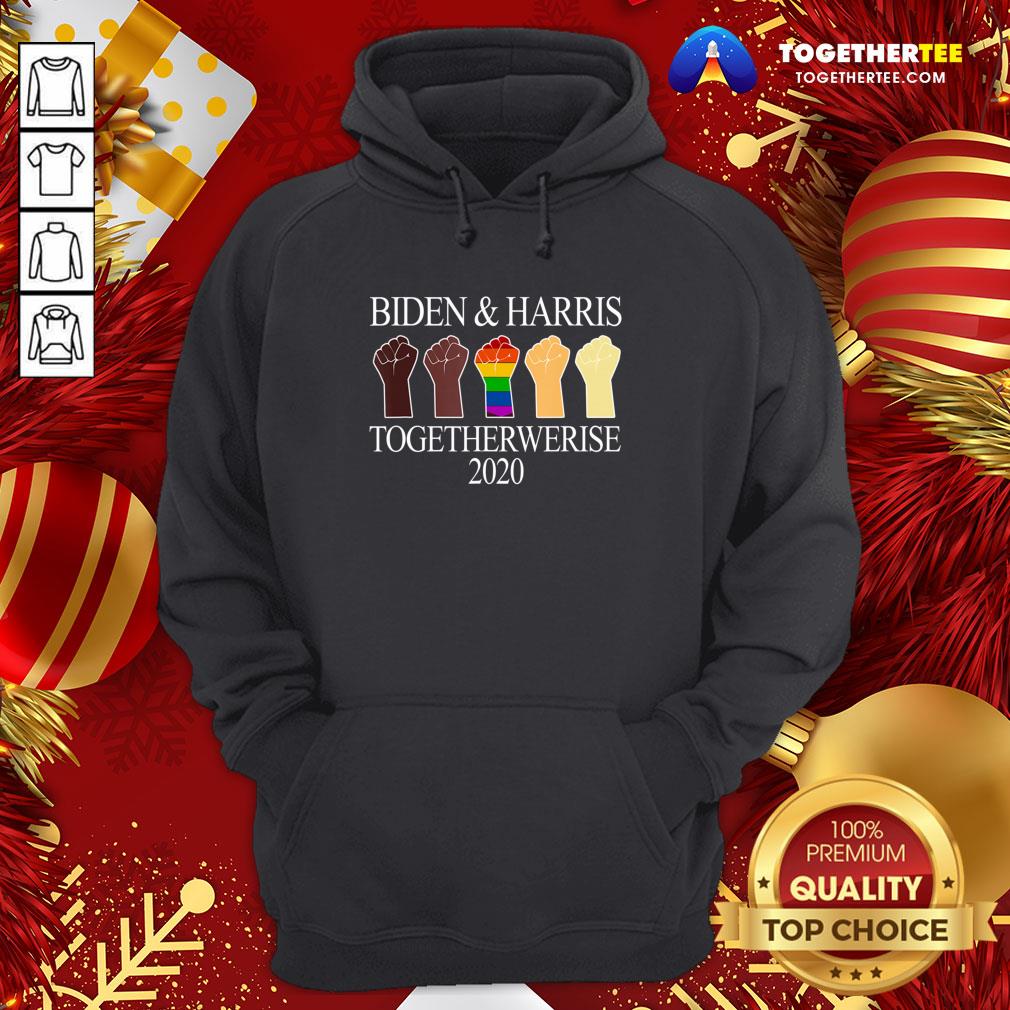 Funny LGBT Joe Biden Kamala Harris 2020 Hand Together We Rise Shirt - Image 5